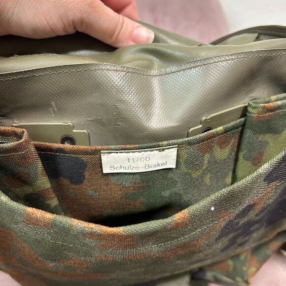 Schulze Brakel Rucksack German Canvas Military Field Bag Carry Buckle Camouflage - Picture 6 of 7